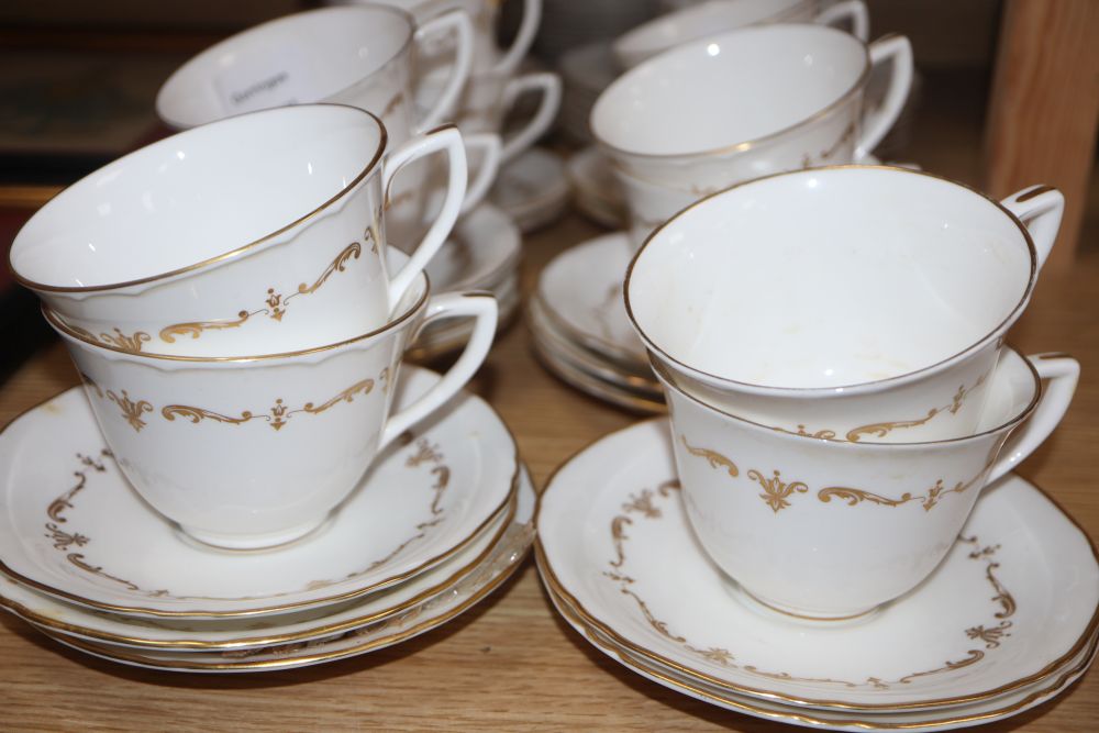 A Royal Worcester gold chantilly part teaset